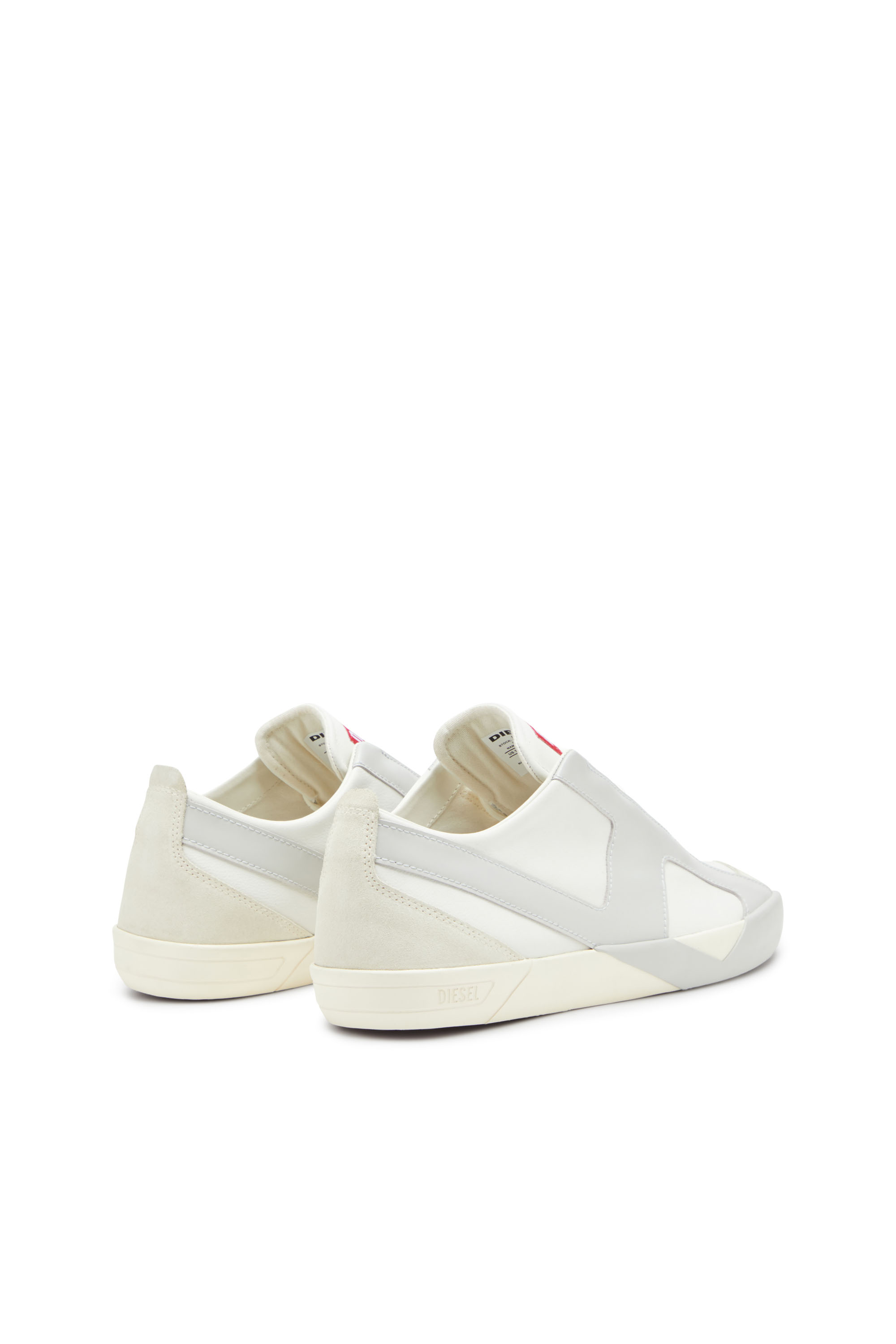 Diesel - S-SLANTE-D LOW, Man's S-Slante-D-Sneakers in suede and leather with D logo in White/Grey - 4